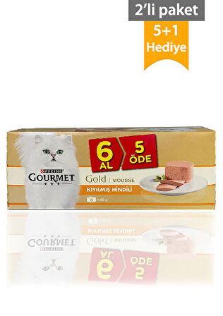 Gourmet Gold Kıyılmış Hindili Konserve Kedi Maması 6 Al 5 Öde X 2 Adet