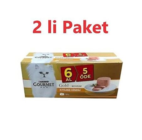 Gourmet Gold Kıyılmış Hindili Konserve Kedi Maması 6 Al 5 Öde X 2 Adet