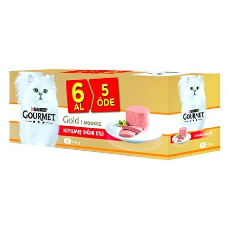 Gourmet Gold 5+1 Kıyılmış Sığır Etli Kedi Maması