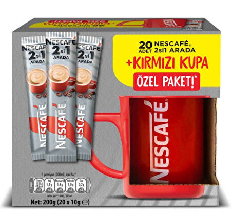 NESCAFE 2 Sİ BİRARADA 20 Lİ  + KIRMIZI KUPA HEDİYE