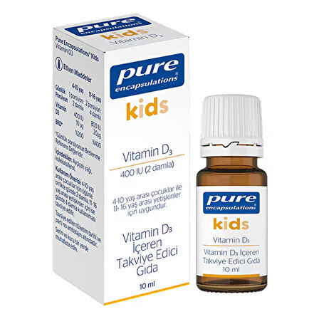 Pure Encapsulations Kids Vitamin D3 Damla 10 mL - AROMASIZ