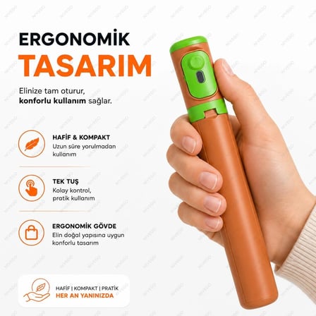 BLC Çift LED Işıklı Selfie Çubuğu Tripod Telefon Standı Katlanabilir Ergonomik Telefon Tutucu