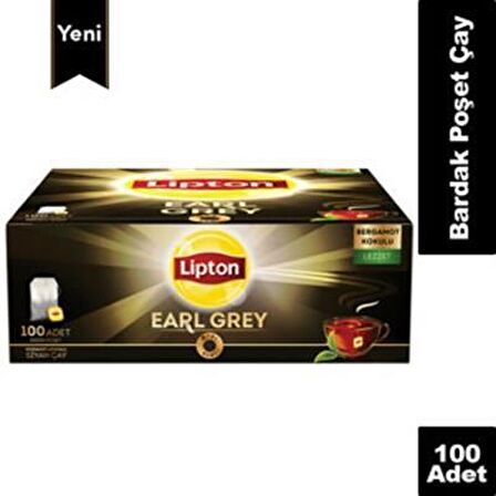 Lipton Earl Grey Bergamot Organik Bardak Poşet Siyah Çay 100'lü 