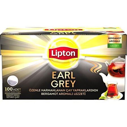 Lipton Earl Grey Bergamot Demlik Poşet Siyah Çay 100'lü 