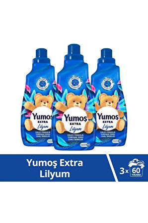 Yumoş Extra Lilyum Konsantre Çamaşır Yumuşatıcı 1440 Ml 60 Yıkama X 3 Adet