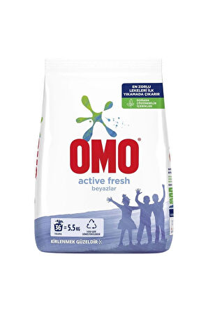 Omo Active Fresh Beyazlar İçin Toz Çamaşır Deterjanı 5.5 kg 36 Yıkama