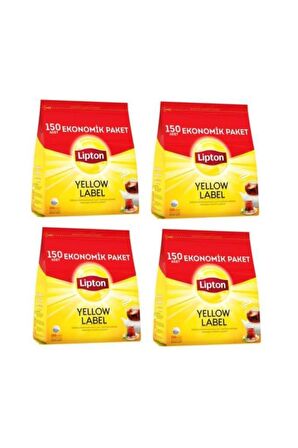 Lipton Yellow Label Demlik Poşet Siyah Çay 4x150'li