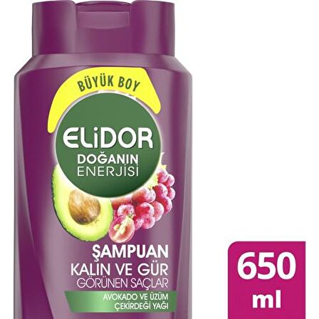 Elidor Doğanin Enerjisi Normal Saçlar İçin Besleyici Avakado Özlü Şampuan 650 ml