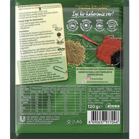 Knorr Etsiz Çiğ Köfte 120 gr