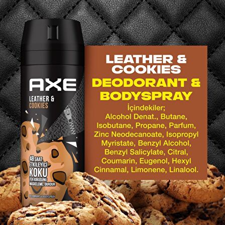Axe Men Deodorant Leather Cookies 150 ML - 4'lü Avantaj Paketi
