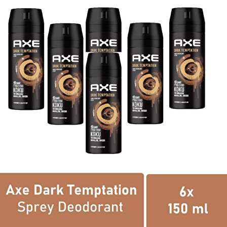 Axe Men Deodorant Dark Temptation 150 ML - 6'lı Avantaj Paketi