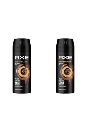 Axe Dark Temptation Pudrasız Ter Önleyici Leke Yapmayan Erkek Sprey Deodorant 150 ml x 2