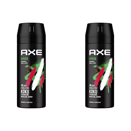 Axe Africa Pudrasız Ter Önleyici Leke Yapmayan Erkek Sprey Deodorant 150 ml x 2