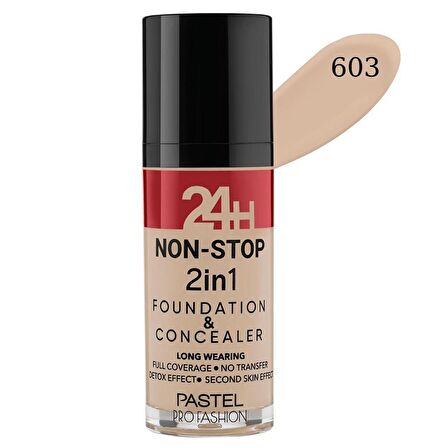 Pastel 24 H Non-Stop 2 İn 1 Fondeten Concealer No:603