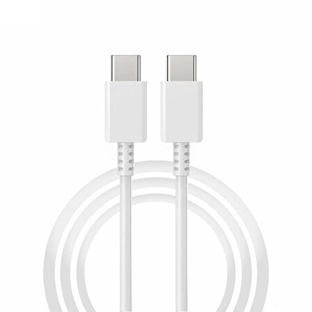 Global 3A 50W Type-C to Type-C Data ve Şarj Kablosu 1metre Beyaz DN980