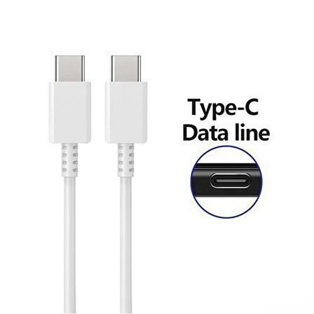 Global 3A 50W Type-C to Type-C Data ve Şarj Kablosu 1metre Beyaz DN980