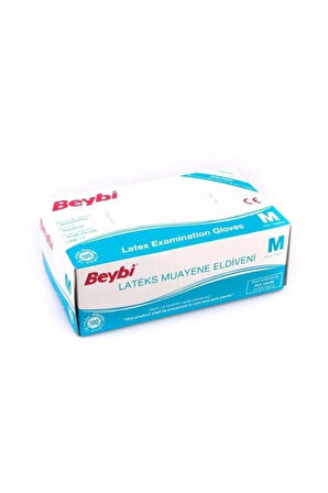 (3 Paket) Latex Pudralı Muayene Eldiveni Lateks 100'lü (m) Medium