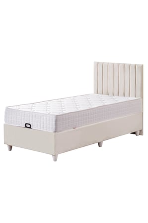 Baza Seti, Alessa Tek Kişilik Baza Başlık Maxi Yatak Seti, Krem - 90x190 cm