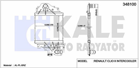 Renault Turbo Radyatoru Clio II 1,5dci - Kale 348100