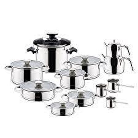 ArYıldız Lilyum Prestige Cam İDEAL Set 22 Parça Tencere Seti