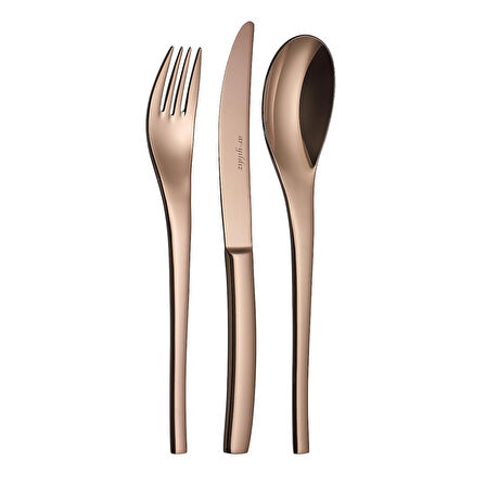 Aryıldız Jazz Titanium Bronz 36 Parça Çatal Kaşık Bıçak Takımı