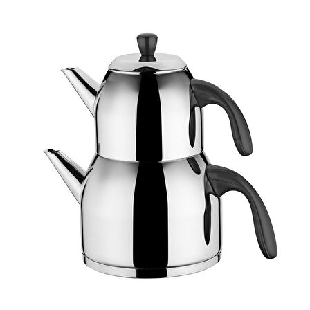 Aryıldız Maya Prestige Simli Siyah Çaydanlık Takım