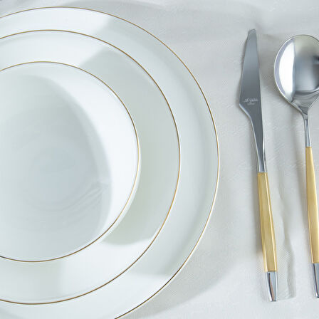 Aryıldız Bone Porselen 24 Parça 6 Kişilik Yemek Takımı