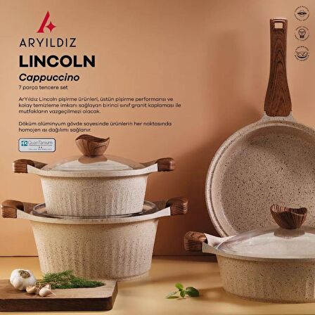 Aryıldız Lincoln Cappucino 7 Parça Tencere Set