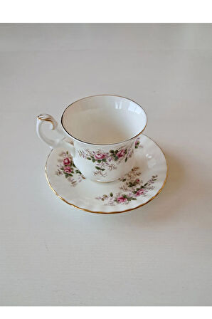 Lavender Rose Bone China England Antika Duble Boy Kahve Fincanı Lavanta