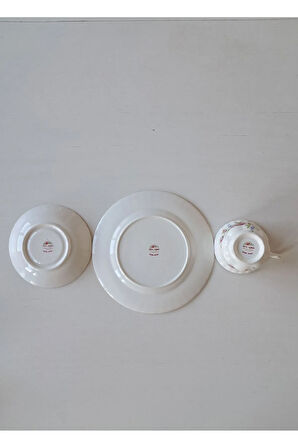 Moss Rose Bone China Üçlü/Trio Çay Fincanı England ANTIQUE  TRIO Tea Cup & Saucers
