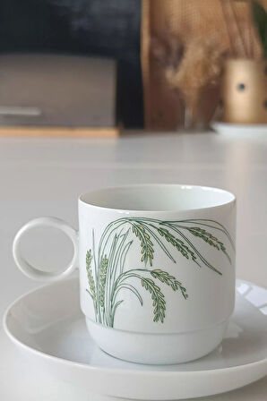 Hint Pirinci Desenli Vintage Çay Fincanı Seti 2 Parça