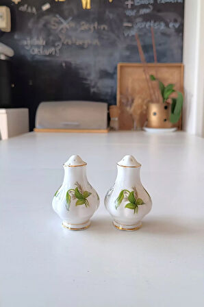 Trillium Bone China Vintage Tuzluk-Biberlik Antika
