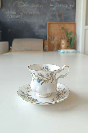 Bone China England Brigadoon Vintage Duble Boy Kahve Seti 2 Parça