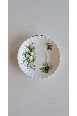 TRILLIUM Bone China England Çay Tabağı Yeşil Pembe