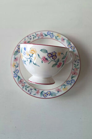 Bone China England Marguerite Desenli Çay Fincanı 2 Parça