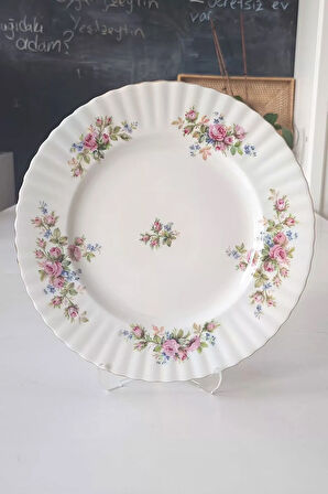 Moss Rose Bone China İngiliz Vintage Pasta Tabağı 21 cm