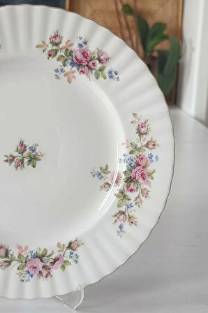 Moss Rose Bone China İngiliz Vintage Pasta Tabağı 21 cm