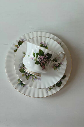Mayflower Bone China England Duble Çay Fincanı 3 Parça
