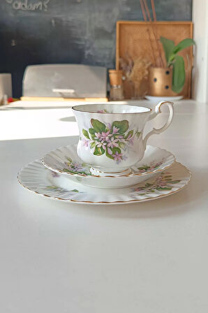 Mayflower Bone China England Duble Çay Fincanı 3 Parça