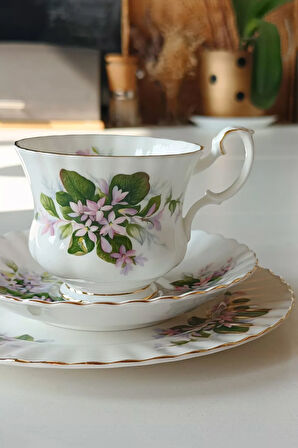 Mayflower Bone China England Duble Çay Fincanı 3 Parça