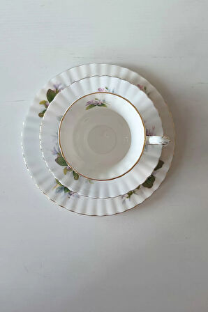 Mayflower Bone China England Duble Çay Fincanı 3 Parça