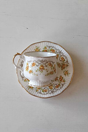 Duvar Çiçekleri Vintage Duble Kahve Fincanı 2 Parça