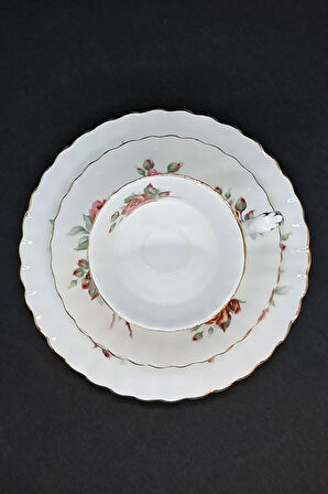 Centennial Rose Yıldönümü Gülü Vintage ÇayFincanı 3 Parça