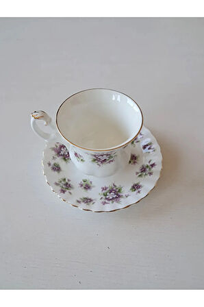 Sweet Violets Bone China Vintage Çay Fincanı Menekşe
