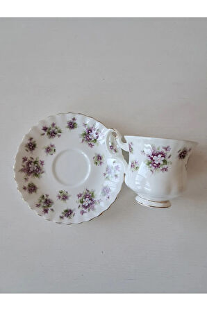 Sweet Violets Bone China Vintage Çay Fincanı Menekşe