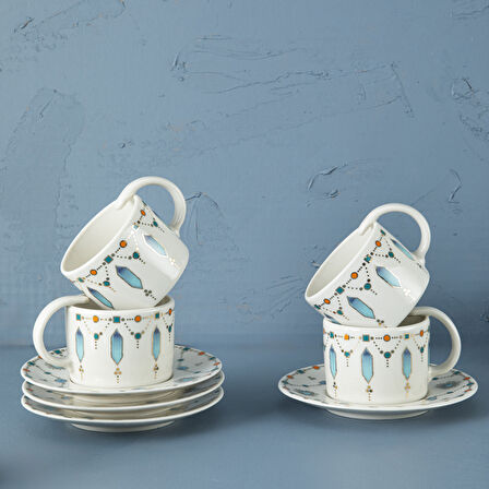 Aryıldız Blue Diamond 12 Parça 6 Kişilik Kahve Fincan Takımı 90 ml