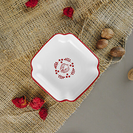 Aryıldız Red Bird Köşeli Tabak 10 cm