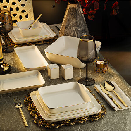 Aryıldız Moderna Gold 30 Parça 6 Kişilik Yemek Takımı