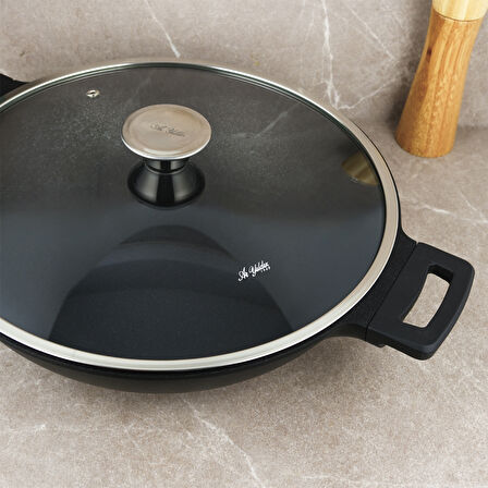 Aryıldız Paris Wok Tencere Siyah 32 cm