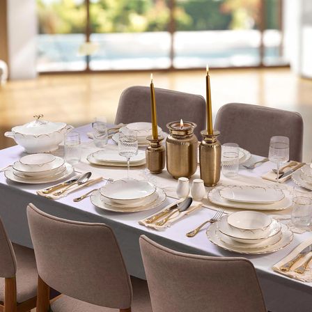 Evaliza Queen’s Gold 60 Parça Yemek Takımı